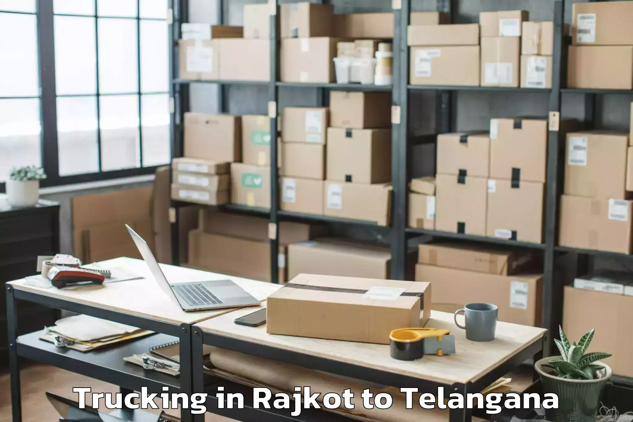 Easy Rajkot to Basheerabad Trucking Booking